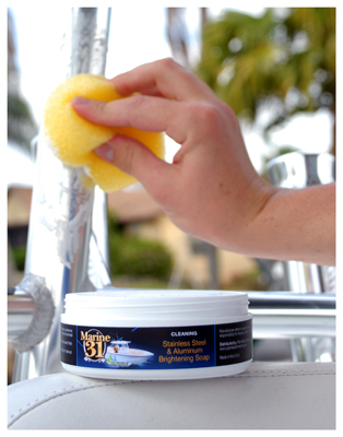 Marine 31 Stainless Steel & Aluminum Brightening Soap polishes and protects in one simple step!