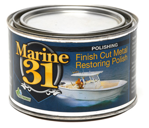 Marine 31 Finish Cut Metal Restoring Polish creates a mirror finish on all marine uncoated metal surfaces