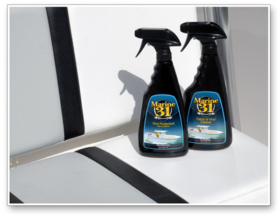 Marine 31 vinyl cleaners and protectants ensure your boat's vinyl surfaces look and feel new